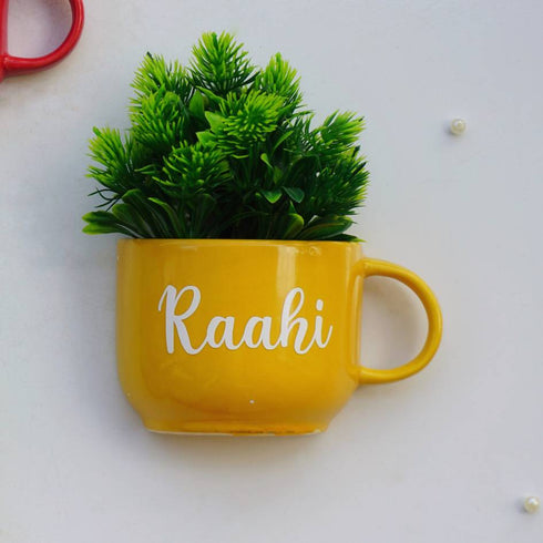 Retro Cup Planters | Ceramic Wall Planter | Table Accessory | Personalised Gift | Home Decor